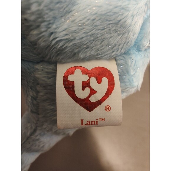 TY Lani Beanie Baby Plush Toy Light Blue Bear w/ Silver Flecks Vintage 2004 - Picture 8 of 13